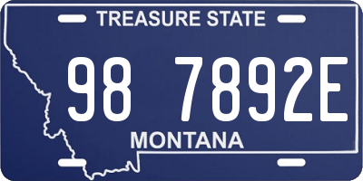 MT license plate 987892E