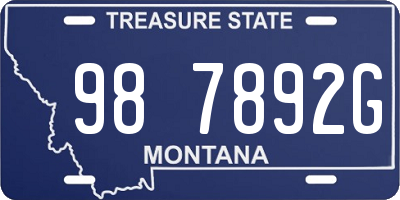 MT license plate 987892G