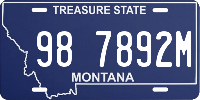 MT license plate 987892M