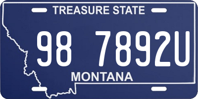 MT license plate 987892U