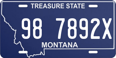 MT license plate 987892X