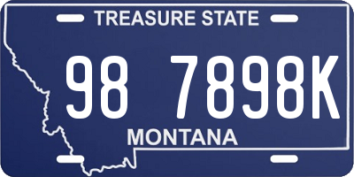 MT license plate 987898K