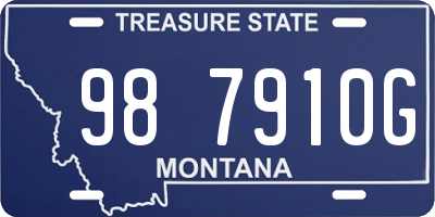 MT license plate 987910G