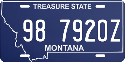 MT license plate 987920Z