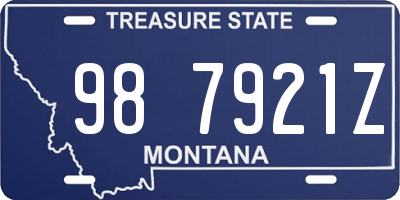 MT license plate 987921Z