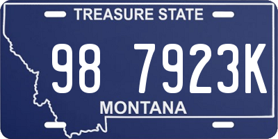 MT license plate 987923K