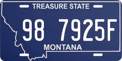 MT license plate 987925F