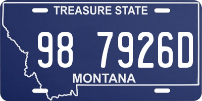 MT license plate 987926D