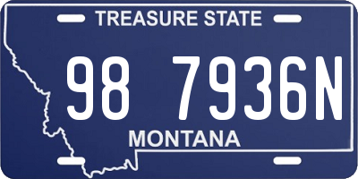 MT license plate 987936N