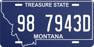 MT license plate 987943D