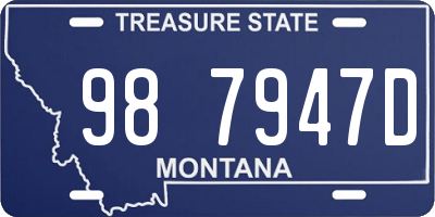 MT license plate 987947D