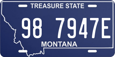 MT license plate 987947E