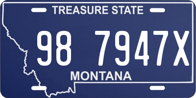 MT license plate 987947X