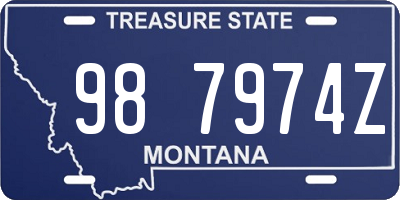 MT license plate 987974Z