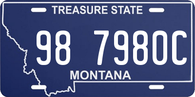 MT license plate 987980C