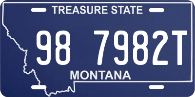 MT license plate 987982T