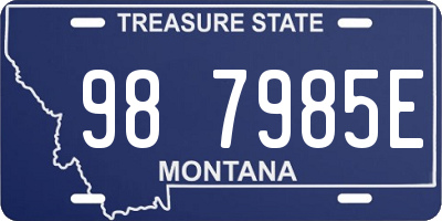 MT license plate 987985E