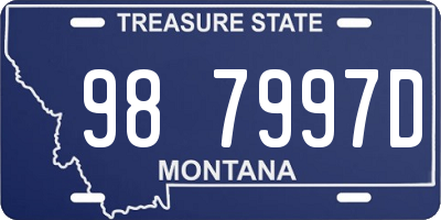 MT license plate 987997D