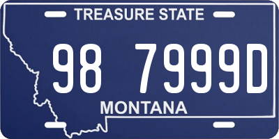 MT license plate 987999D