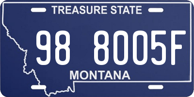 MT license plate 988005F