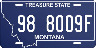 MT license plate 988009F