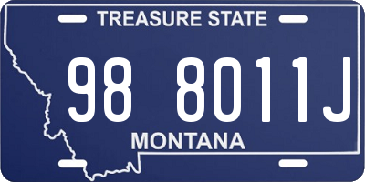 MT license plate 988011J