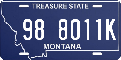 MT license plate 988011K