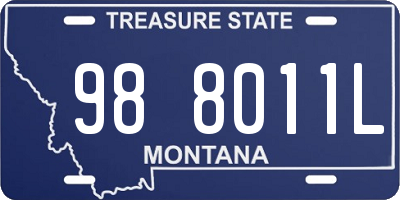 MT license plate 988011L