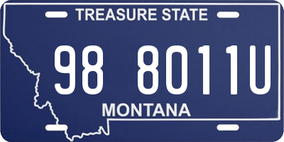 MT license plate 988011U