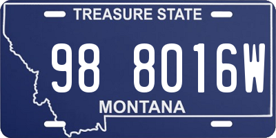 MT license plate 988016W