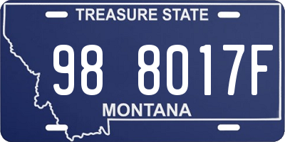 MT license plate 988017F