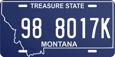 MT license plate 988017K