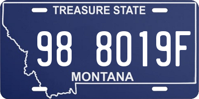 MT license plate 988019F