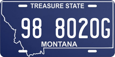 MT license plate 988020G
