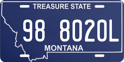 MT license plate 988020L