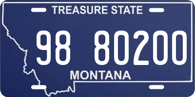 MT license plate 988020O