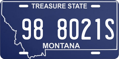 MT license plate 988021S