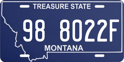 MT license plate 988022F