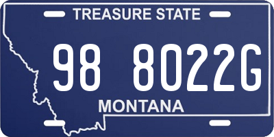 MT license plate 988022G