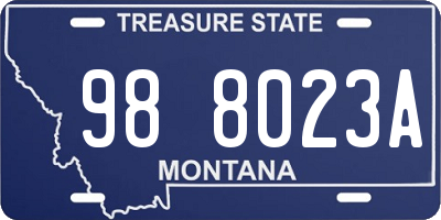 MT license plate 988023A