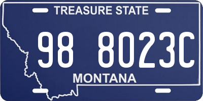 MT license plate 988023C