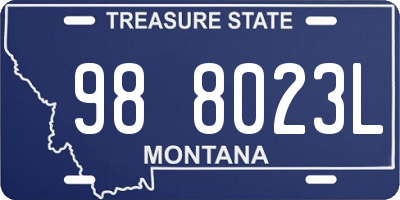MT license plate 988023L