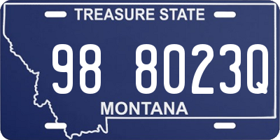 MT license plate 988023Q