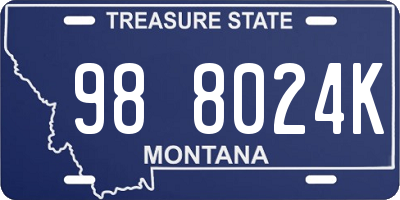 MT license plate 988024K