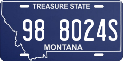 MT license plate 988024S