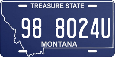 MT license plate 988024U