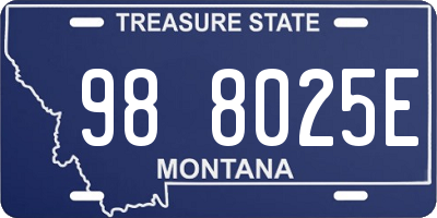 MT license plate 988025E