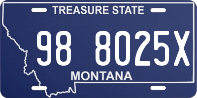 MT license plate 988025X