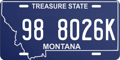 MT license plate 988026K