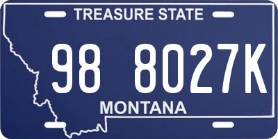 MT license plate 988027K
